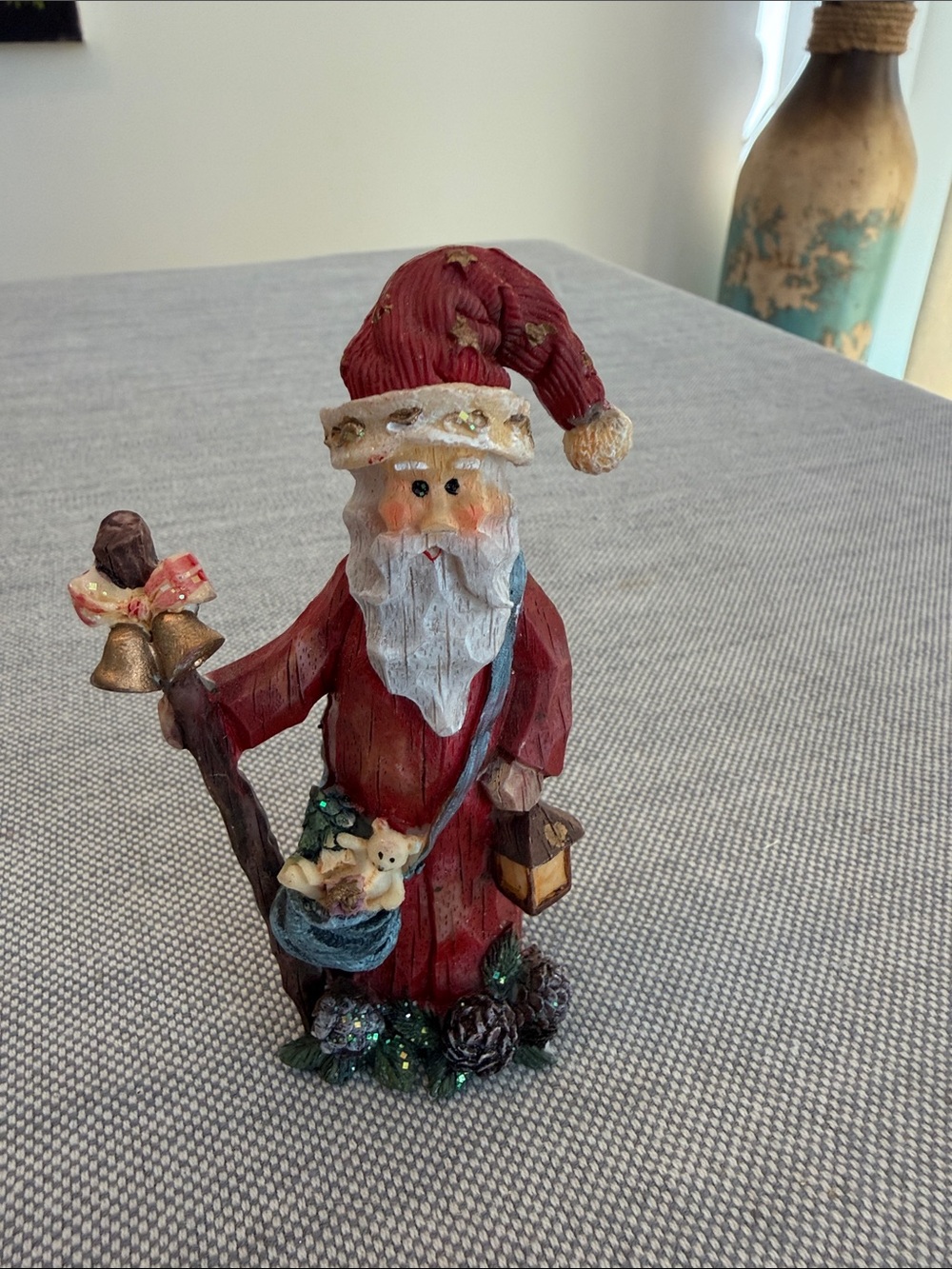 GANZ Red and White Santa Figurine with Gold Accents